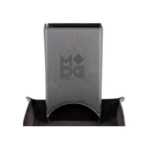 Fanroll by Metallic Fold Up Leather Tabletop Games Dice Tower Tray - Black