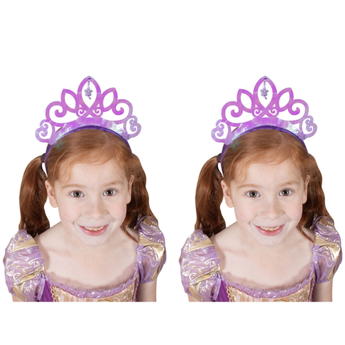 2PK Disney Princess Rapunzel Iridescent Plastic Headband Tiara Kids Costume