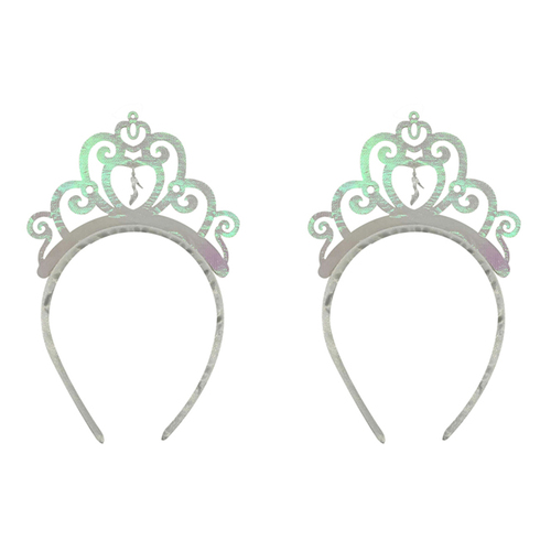 2PK Disney Princess Cinderella Iridescent Plastic Headband Tiara Kids Costume