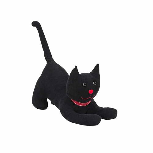 Annabel Trends Animal Doorstop 40x20cm Home Decor - Cat Black Cord