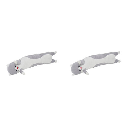 2PK Annabel Trends Animal Doorstop 62x14cm Home Decor Playful Cat - Grey