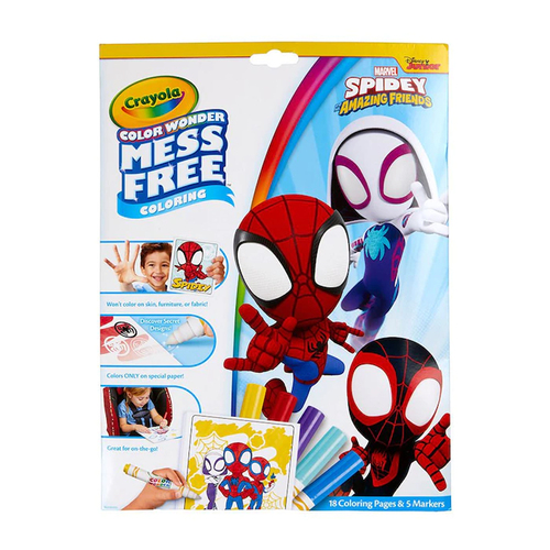 Crayola Colour Wonder Mess Free Colouring Pages w/Marker Spidey & Friends 3+