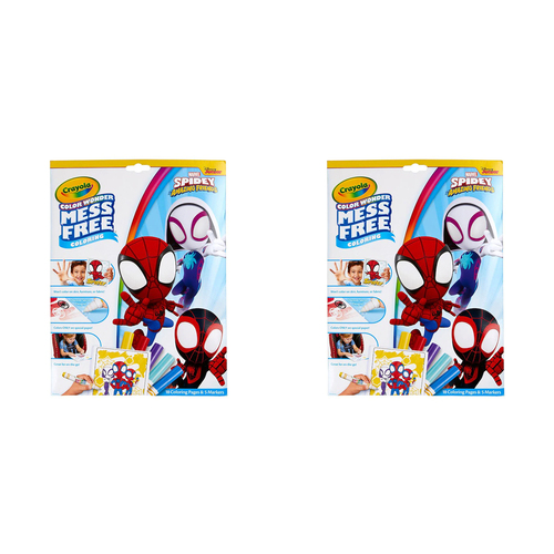 2PK Crayola Colour Wonder Mess Free Colouring Pages w/Marker Spidey & Friends 3+