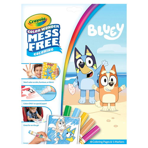 Crayola Colour Wonder Mess Free Colouring Pages w/ Marker Bluey 3y+