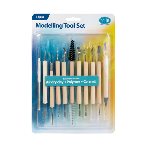 11pc Boyle 28.4cm Modelling Tool Set Clay/Ceramic - Natural 6y+