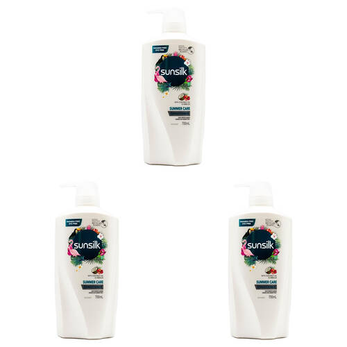 3PK Sunsilk 700ml Conditioner Summer Care w/ Coconut Oil & Hibiscus