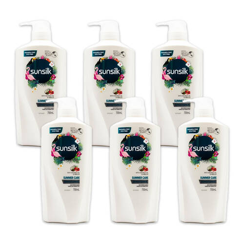 6PK Sunsilk 700ml Conditioner Summer Care w/ Coconut Oil & Hibiscus