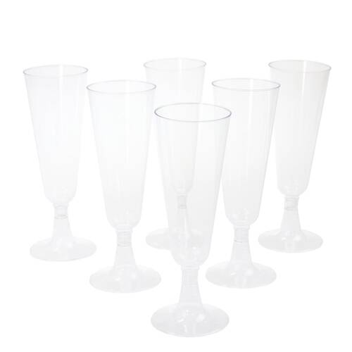 6PK Lemon & Lime 130ml Plastic Champagne Flutes