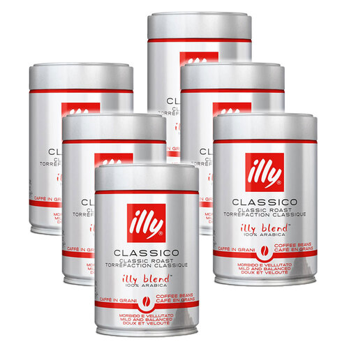 6PK Illy Classico Coffee Beans 250g