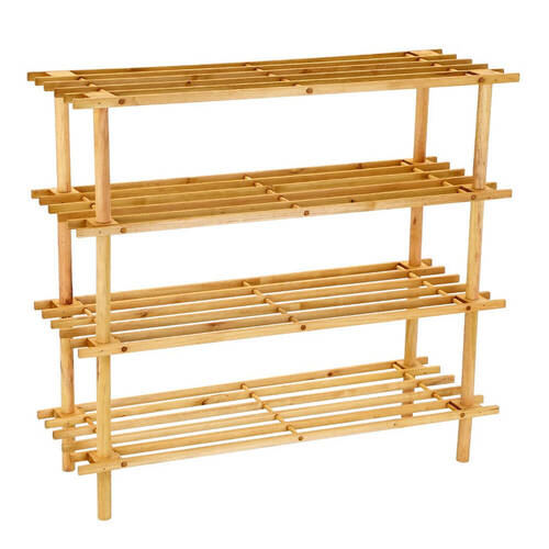 Boxsweden 4 Tier Wooden Shoe Rack