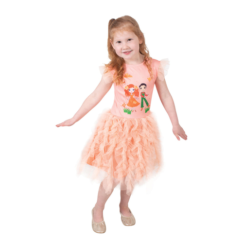 Emma Memma & Elvin Melvin Deluxe Costume Kids Size 3-5y Peach