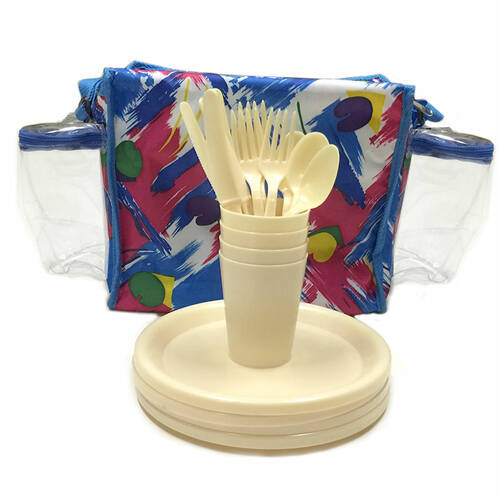 20pc Picnic Set w/ Insulated Carry Bag - Assorted