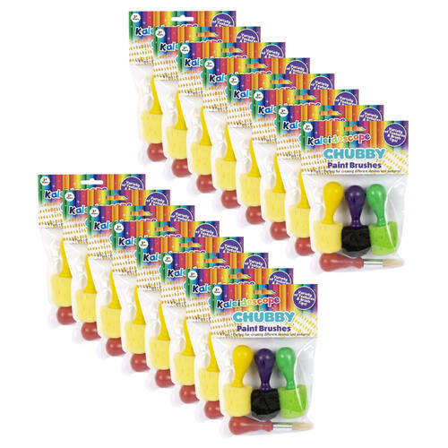 16x 4pc Kaleidoscope Chubby Paint Brush Set Kids Art Drawing Stationery 3y+