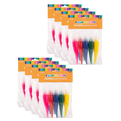 8x 5pc Kaleidoscope No Mess Squeeze Paint Brushes Pen Kids Art Craft 3y+