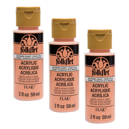 3PK Plaid FolkArt Premium 59ml Acrylic Paint Matt Finish - Prairie Sunset