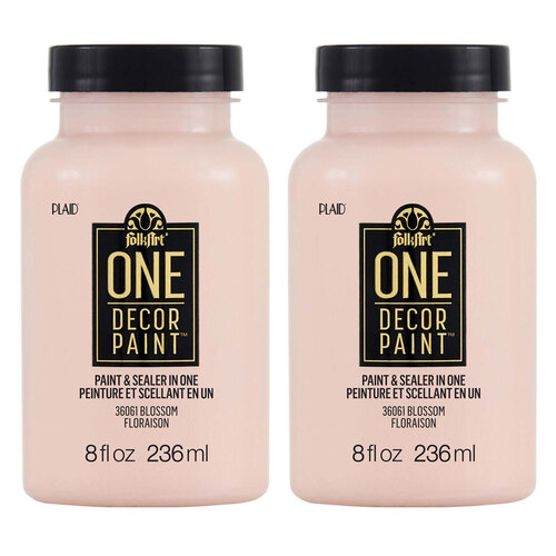 2PK Plaid FolkArt 236ml One Decor Paint Eggshell Finish - Blossom