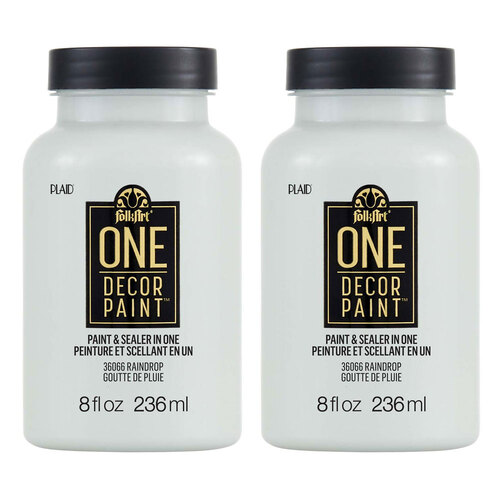 2PK Plaid FolkArt 236ml One Decor Paint Eggshell Finish - Raindrop