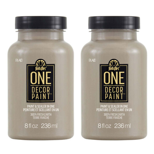 2PK Plaid FolkArt 236ml One Decor Paint Eggshell Finish - Fresh Earth