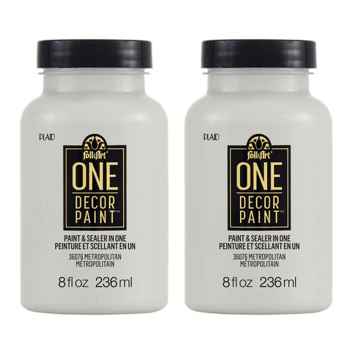 2PK Plaid FolkArt 236ml One Decor Paint Eggshell Finish - Metropolitan