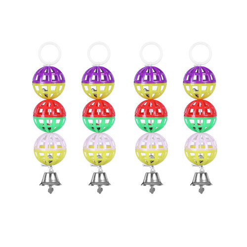 4PK Paws & Claws Ball And Bell Bird Toy 16X4.5cm Assorted