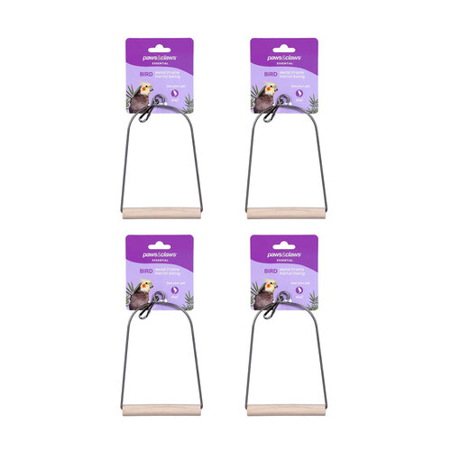 4PK Paws & Claws Metal Frame Parrot Swing 8X15cm