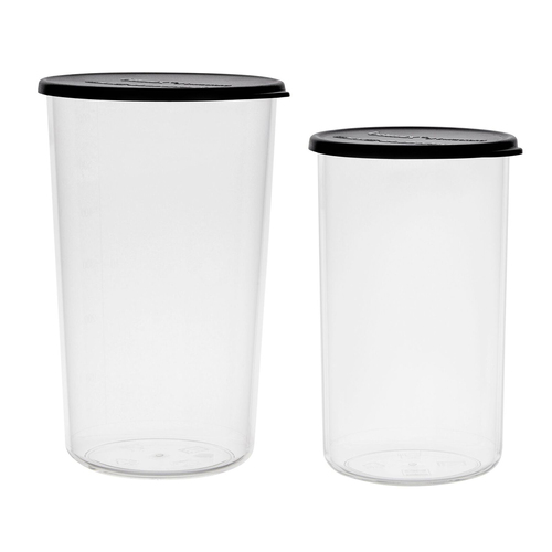 2pc Bamix Plastic Beakers Kitchen Jug w/ Lid - Clear