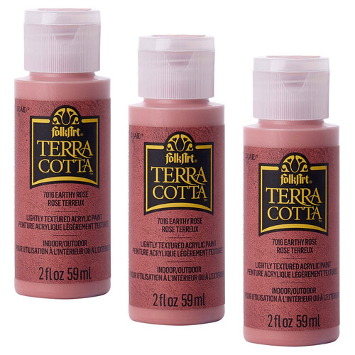 3PK Plaid FolkArt Terra Cotta 59ml Acrylic Paint - Earthy Rose