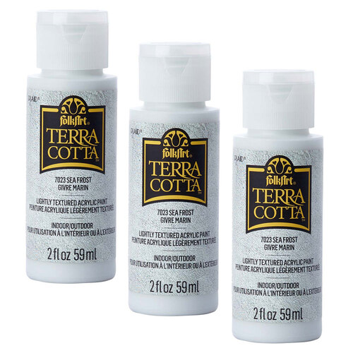 3PK Plaid FolkArt Terra Cotta 59ml Acrylic Paint - Sea Frost