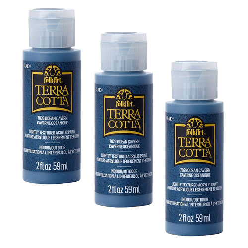 3PK Plaid FolkArt Terra Cotta 59ml Acrylic Paint - Ocean Cavern