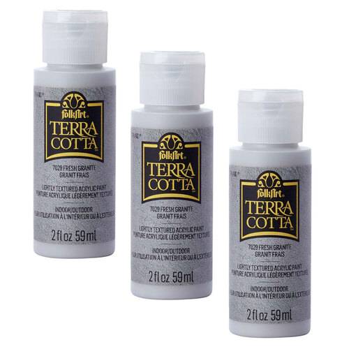 3PK Plaid FolkArt Terra Cotta 59ml Acrylic Paint - Fresh Granite
