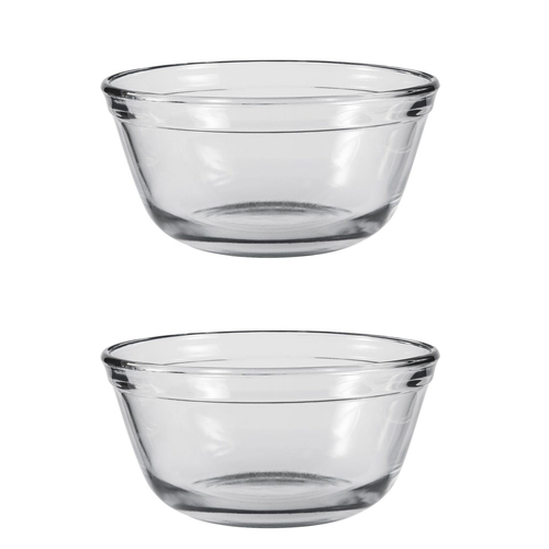 2x Anchor Hocking 17cm/1L Glass Mixing Bowl Original - Clear