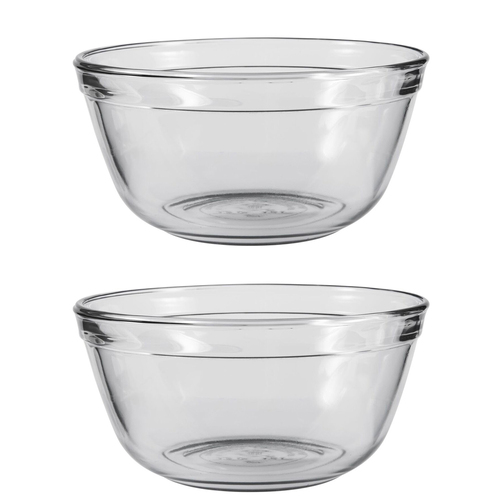 2x Anchor Hocking 18cm/1.5L Glass Mixing Bowl Original - Clear