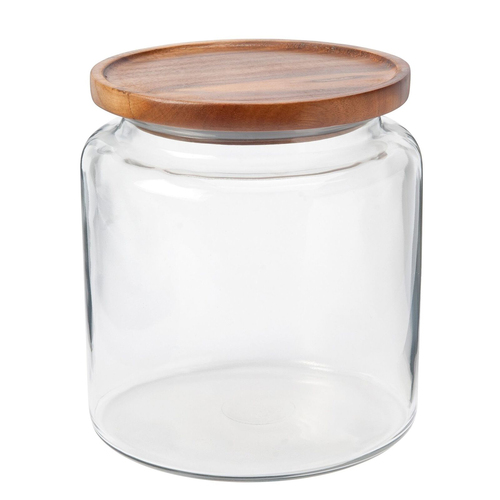 Anchor Hocking Montana 2.9L/19cm Glass Jar w/ Acacia Lid - Clear