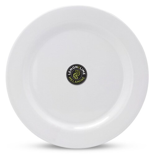 Lemon & Lime 27.5cm Melamine Dinner Plate Round - White 