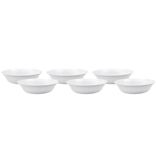 6PK Lemon & Lime 30cm Melamine Salad Bowl Shallow - White