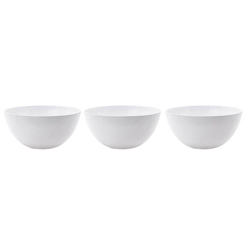 3PK Lemon & Lime 25cm Melamine Salad Bowl Deep - White