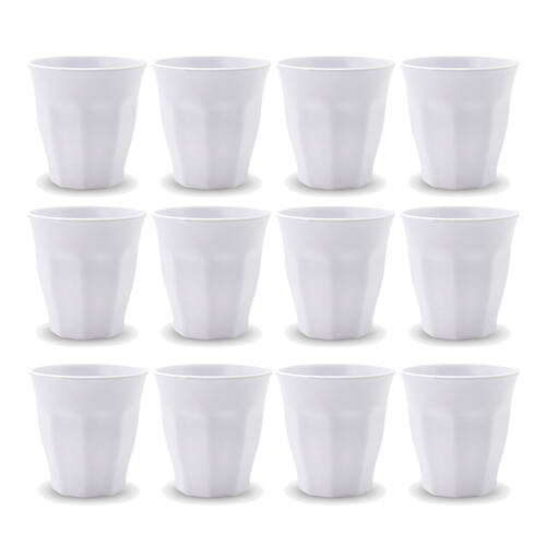 12PK Lemon Lime Melamine Cup Tumbler 300ml - White