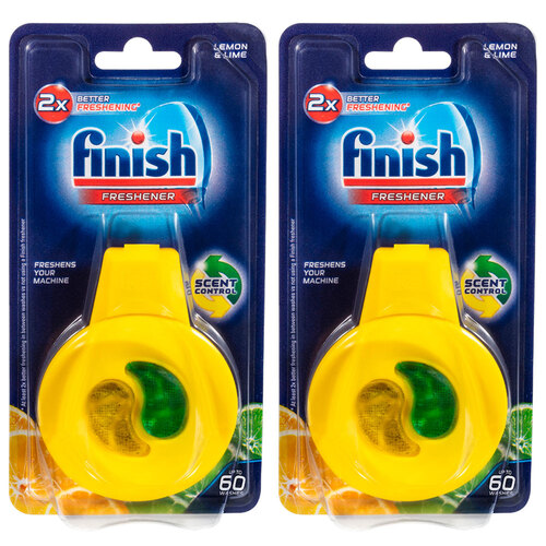 2PK Finish 4ml Dishwashing Freshener With Clip Lemon & Lime