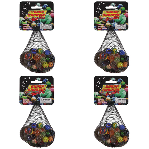 4PK Marbles 350g Kids Glass Marble Playing Toy Assorted