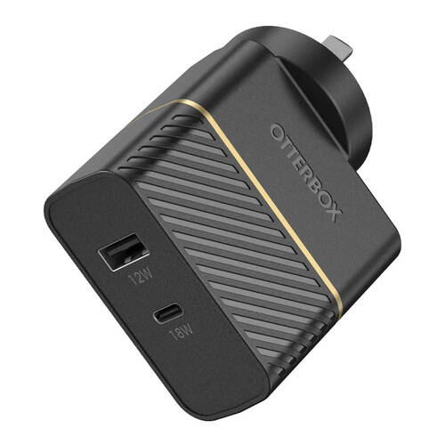 OtterBox Dual Port Wall Charger  USB-C/USB-A, Fast Charge 