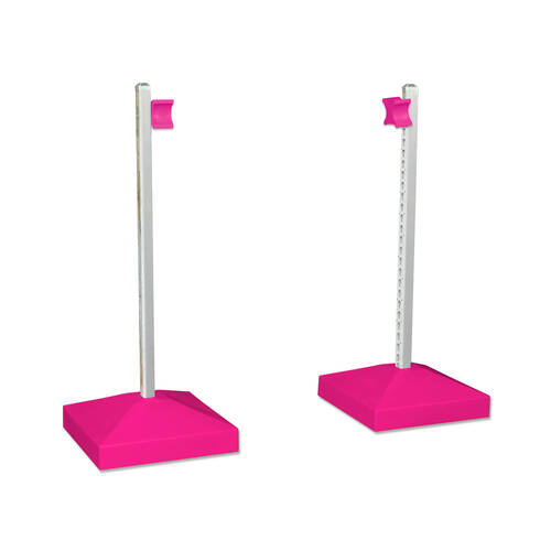 2pc AgBoss Equestrian Jump Wing Keyhole Square Base and Cup 1.8m Pink