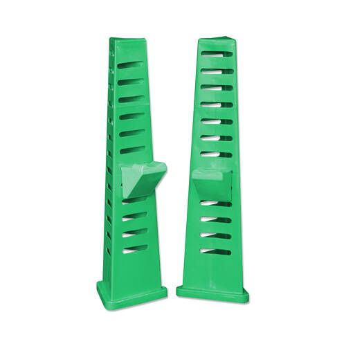 2pc AgBoss Equestrian Multi Level Tri Jump Stand and Cup 1.2m Green