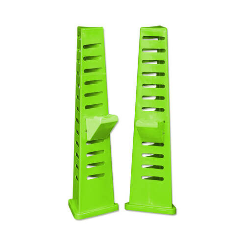 2pc AgBoss Equestrian Multi Level Tri Jump Stand and Cup 1.2m Lime