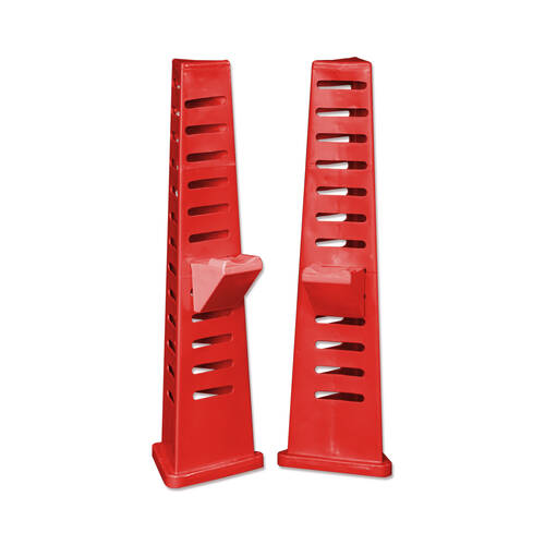 2pc AgBoss Equestrian Multi Level Tri Jump Stand and Cup 1.2m Red