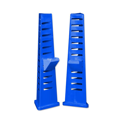 2pc AgBoss Equestrian Multi Level Tri Jump Stand and Cup 1.2m Blue
