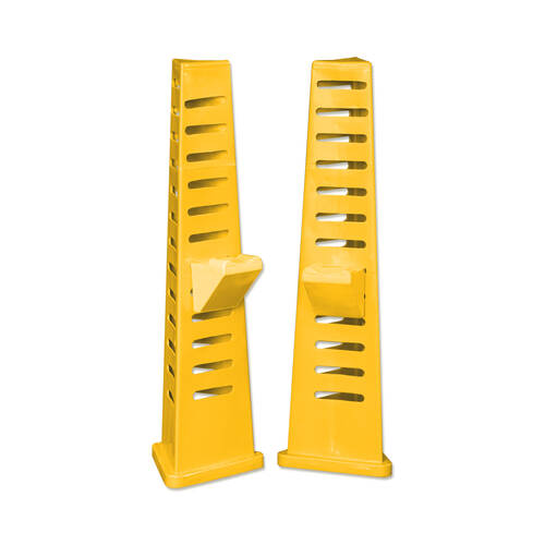 2pc AgBoss Equestrian Multi Level Tri Jump Stand and Cup 1.2m Yellow