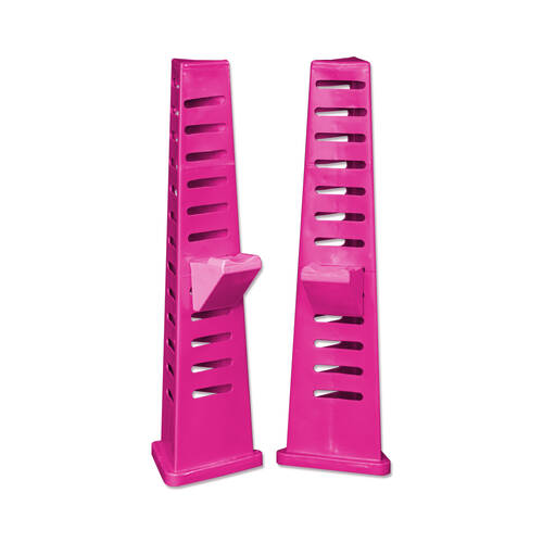 2pc AgBoss Equestrian Multi Level Tri Jump Stand and Cup 1.2m Pink