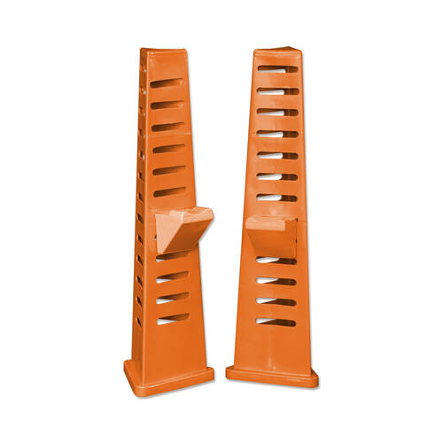 2pc AgBoss Equestrian Multi Level Tri Jump Stand and Cup 1.2m Orange