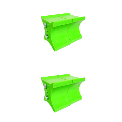 2x 2pc AgBoss Equestrian Show Jumping Keyhole Jump Cup Inserts Lime