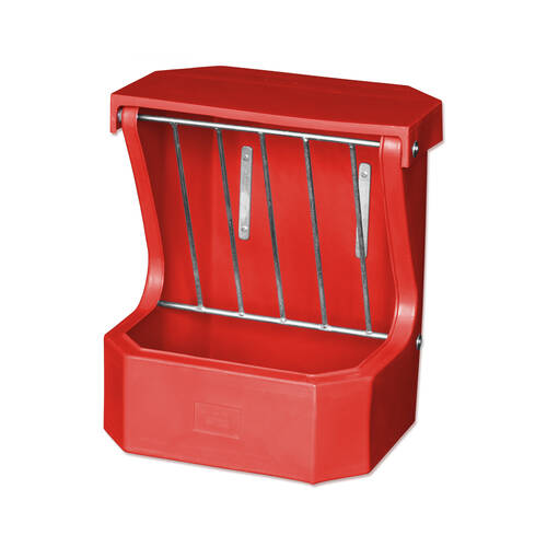 AgBoss Equine and Livestock Hay Rack Feeder With Lid 66x57cm Red